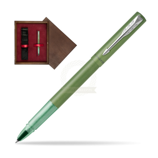 Pióro kulkowe Parker Vector XL Green w pudełku drewnianym Wenge Single Bordo