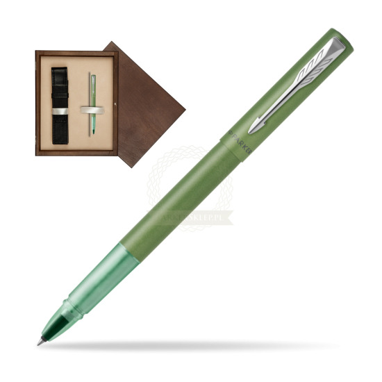 Pióro kulkowe Parker Vector XL Green w pudełku drewnianym Wenge Single Ecru