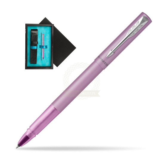 Pióro kulkowe Parker Vector XL Lilac w pudełku drewnianym Czerń Single Turkus