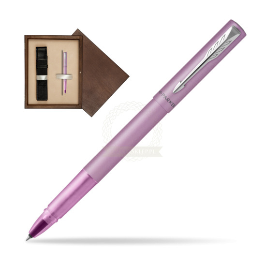 Pióro kulkowe Parker Vector XL Lilac w pudełku drewnianym Wenge Single Ecru