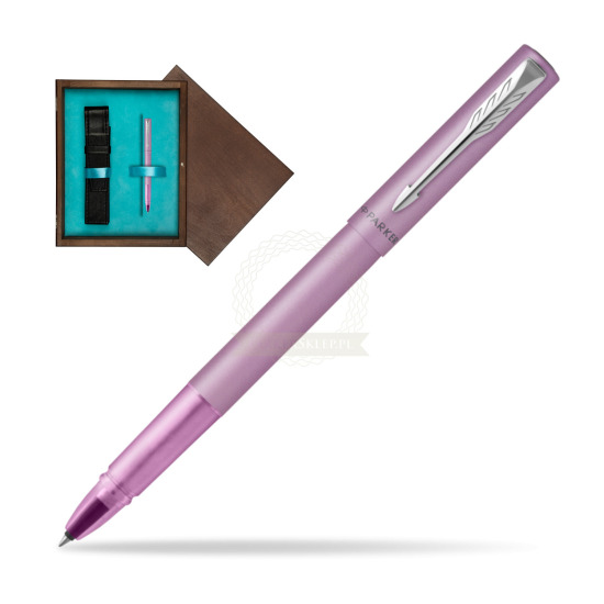 Pióro kulkowe Parker Vector XL Lilac w pudełku drewnianym Wenge Single Turkus