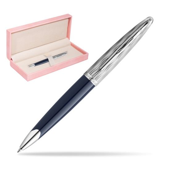 Długopis Waterman CARÈNE L'ESSENCE DU BLUE CT w różowym pudełku zamszowym