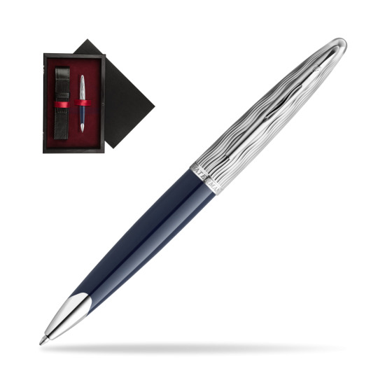 Długopis Waterman CARÈNE L'ESSENCE DU BLUE CT w pudełku drewnianym Czerń Single Bordo