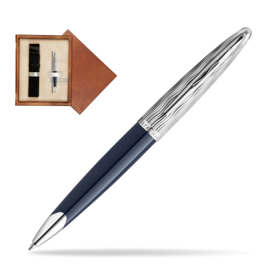 Długopis Waterman CARÈNE L'ESSENCE DU BLUE CT w pudełku drewnianym Mahoń Single Ecru