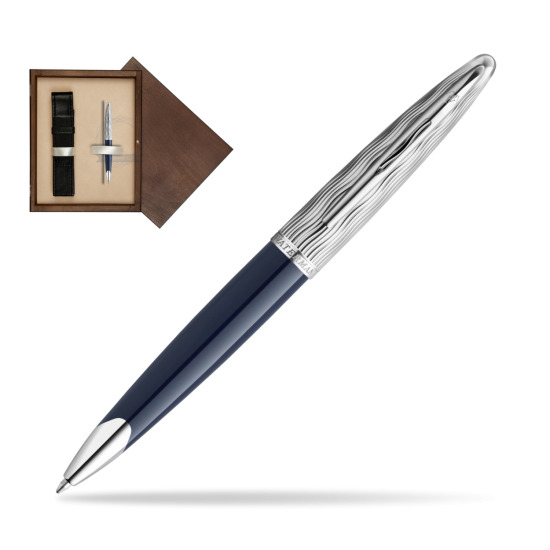 Długopis Waterman CARÈNE L'ESSENCE DU BLUE CT w pudełku drewnianym Wenge Single Ecru