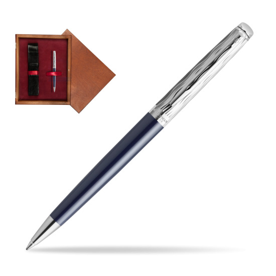 Długopis  Waterman HÉMISPHÈRE L'ESSENCE DU BLUE CT w pudełku drewnianym Mahoń Single Bordo