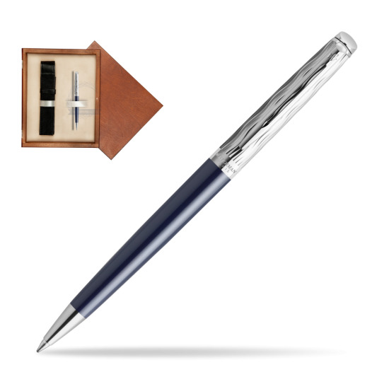 Długopis  Waterman HÉMISPHÈRE L'ESSENCE DU BLUE CT w pudełku drewnianym Mahoń Single Ecru