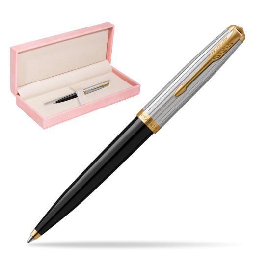 Długopis Parker 51 PREMIUM BLACK GT w różowym pudełku zamszowym
