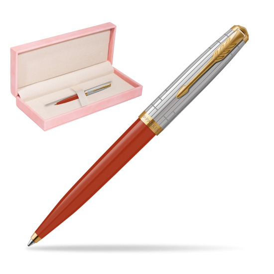Długopis Parker 51 PREMIUM REGE RED GT w różowym pudełku zamszowym