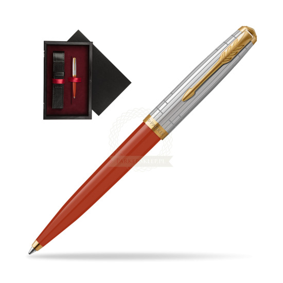 Długopis Parker 51 PREMIUM REGE RED GT w pudełku drewnianym Czerń Single Bordo