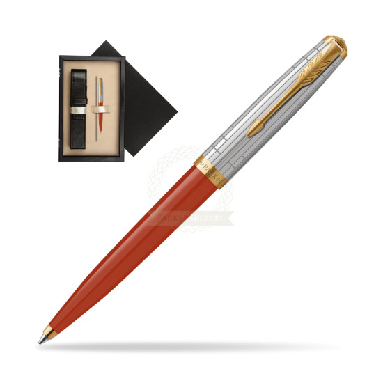 Długopis Parker 51 PREMIUM REGE RED GT w pudełku drewnianym Czerń Single Ecru