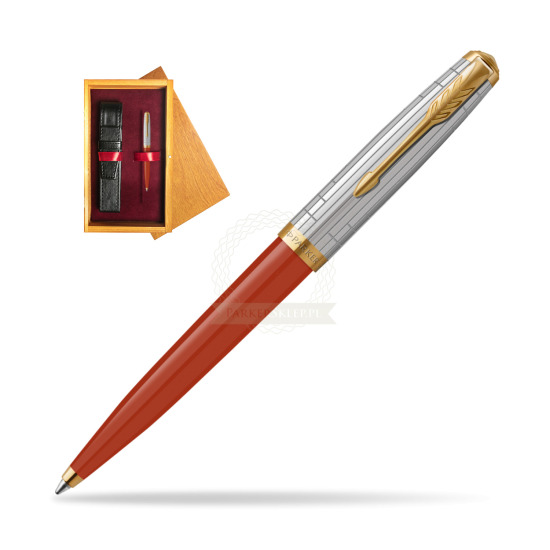 Długopis Parker 51 PREMIUM REGE RED GT w pudełku drewnianym Honey Single Bordo