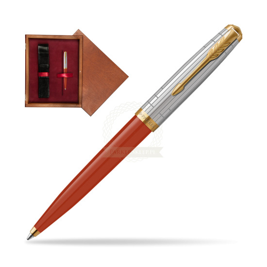 Długopis Parker 51 PREMIUM REGE RED GT w pudełku drewnianym Mahoń Single Bordo