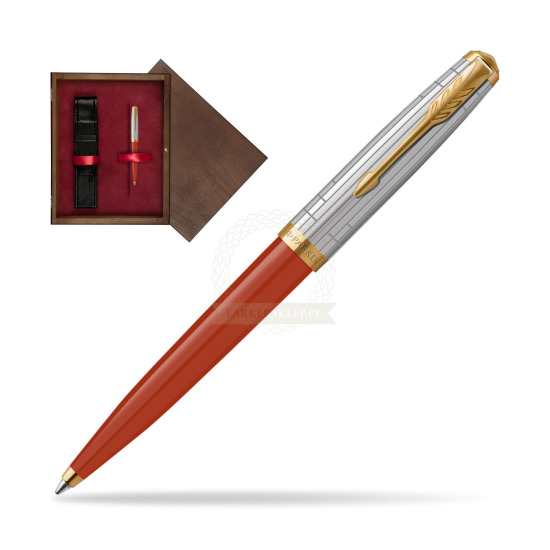 Długopis Parker 51 PREMIUM REGE RED GT w pudełku drewnianym Wenge Single Bordo