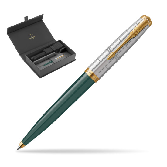 Długopis Parker 51 PREMIUM FOREST GREEN GT w oryginalnym pudełku Parker, zamykane etui