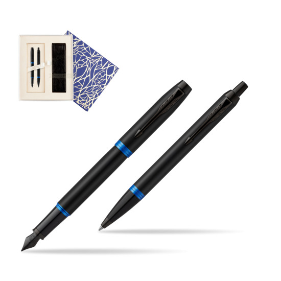 Zestaw prezentowy Parker Pióro wieczne + Długopis IM PROFESSIONALS VIBRANT RING Marine Blue w pudełku Uniwersalne z etui