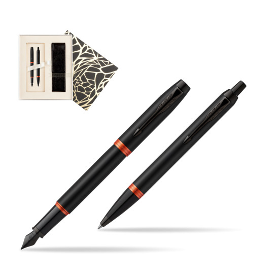 Zestaw prezentowy Parker Pióro wieczne + Długopis IM PROFESSIONALS VIBRANT RING Flame Orange w pudełku Jubileusz