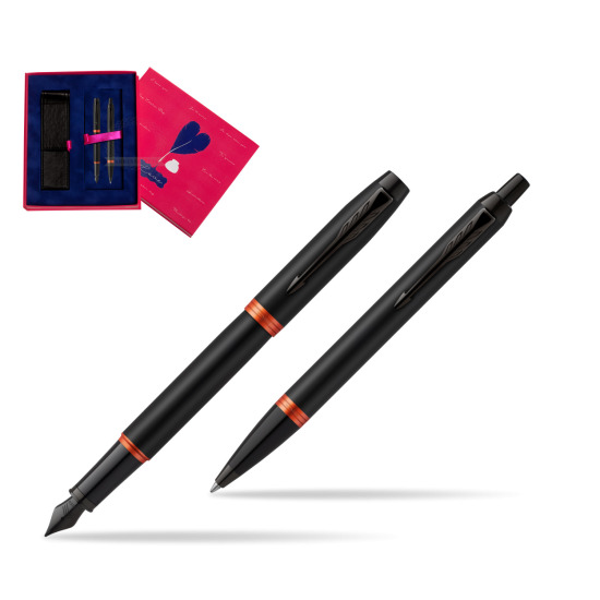 Zestaw prezentowy Parker Pióro wieczne + Długopis IM PROFESSIONALS VIBRANT RING Flame Orange w pudełku Love