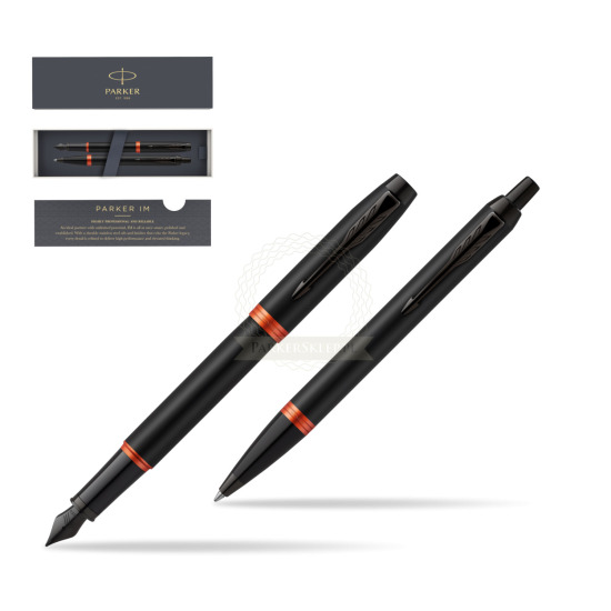 Zestaw prezentowy Parker Pióro wieczne + Długopis IM PROFESSIONALS VIBRANT RING Flame Orange 