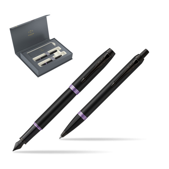 Zestaw Prezentowy Parker pióro wieczne + długopis IM PROFESSIONALS VIBRANT RING Amethyst Purple w pudełku Parker Duo 2022