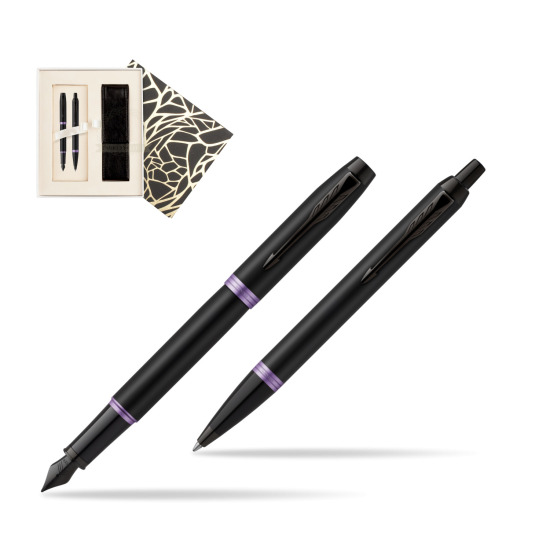 Zestaw Prezentowy Parker pióro wieczne + długopis IM PROFESSIONALS VIBRANT RING Amethyst Purple w pudełku Jubileusz