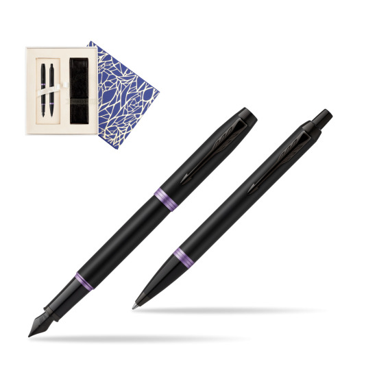 Zestaw Prezentowy Parker pióro wieczne + długopis IM PROFESSIONALS VIBRANT RING Amethyst Purple w pudełku Uniwersalne z etui
