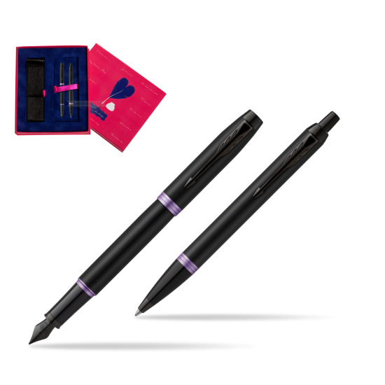 Zestaw Prezentowy Parker pióro wieczne + długopis IM PROFESSIONALS VIBRANT RING Amethyst Purple w pudełku Love