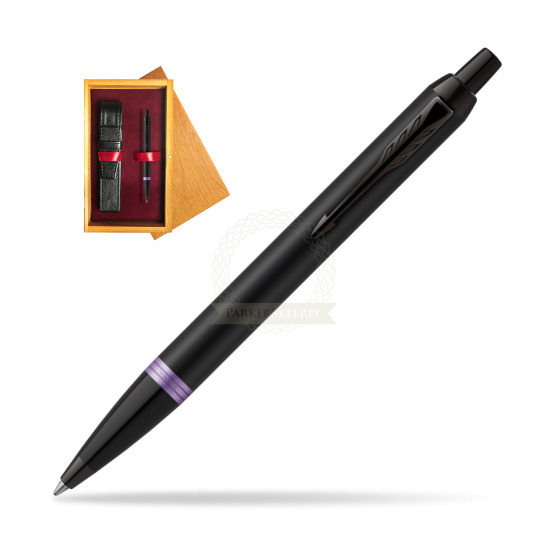Długopis Parker IM PROFESSIONALS VIBRANT RING Amethyst Purple w pudełku drewnianym Honey Single Bordo