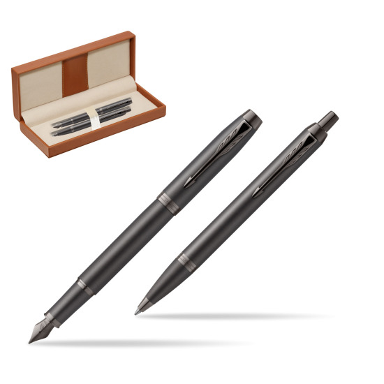 Zestaw Prezentowy Parker Pióro wieczne + Długopis IM PROFESSIONALS MONOCHROME BRONZE w pudełku classic brown