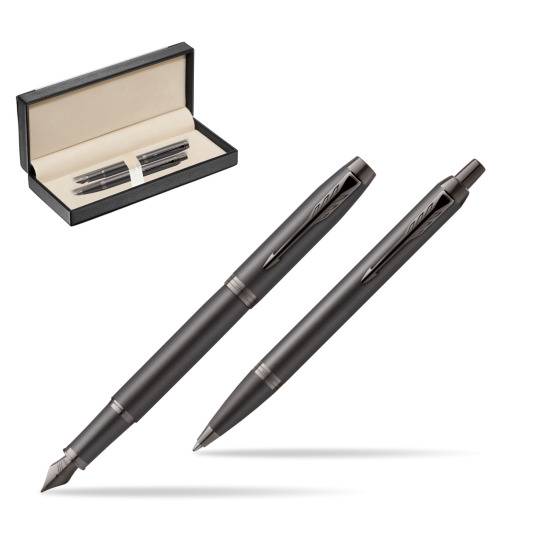 Zestaw Prezentowy Parker Pióro wieczne + Długopis IM PROFESSIONALS MONOCHROME BRONZE w pudełku classic black