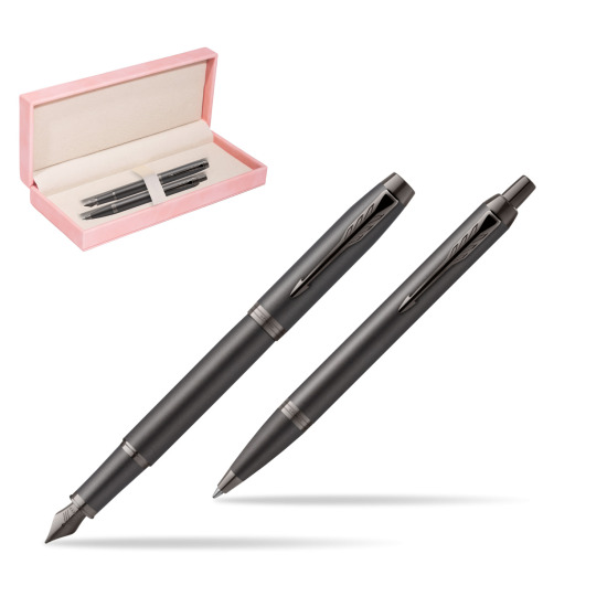 Zestaw Prezentowy Parker Pióro wieczne + Długopis IM PROFESSIONALS MONOCHROME BRONZE w różowym pudełku zamszowym