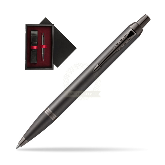 Długopis Parker IM PROFESSIONALS MONOCHROME BRONZE w pudełku drewnianym Czerń Single Bordo