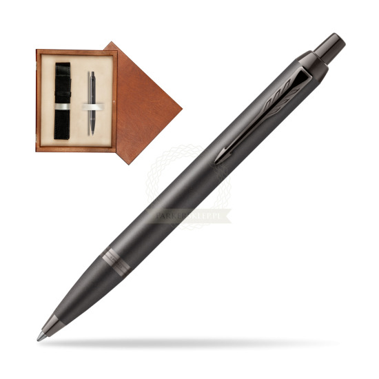 Długopis Parker IM PROFESSIONALS MONOCHROME BRONZE w pudełku drewnianym Mahoń Single Ecru