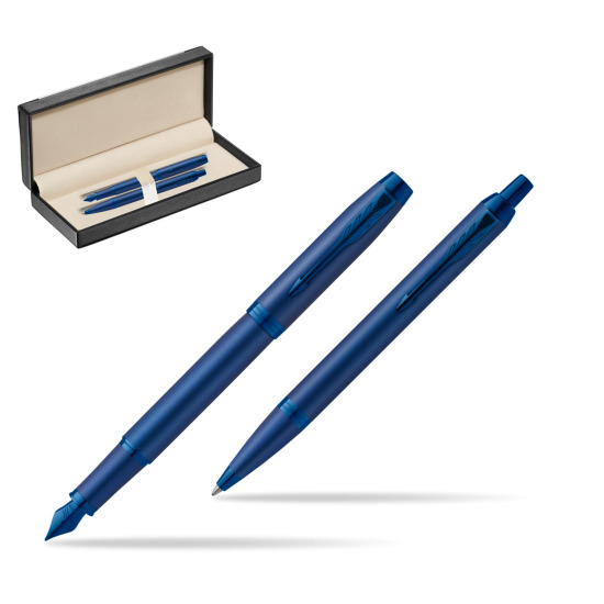 Zestaw Prezentowy Parker Pióro wieczne + Długopis IM PROFESSIONALS MONOCHROME BLUE w pudełku classic black