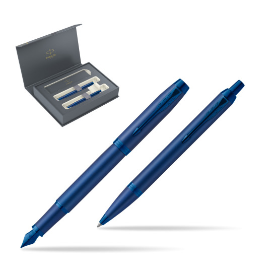 Zestaw Prezentowy Parker Pióro wieczne + Długopis IM PROFESSIONALS MONOCHROME BLUE w pudełku Parker Duo 2022