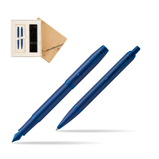 Zestaw Prezentowy Parker Pióro wieczne + Długopis IM PROFESSIONALS MONOCHROME BLUE w pudełku Jubileusz 2