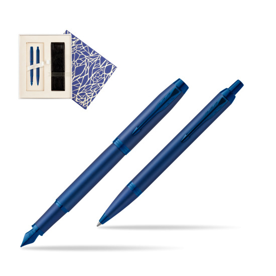 Zestaw Prezentowy Parker Pióro wieczne + Długopis IM PROFESSIONALS MONOCHROME BLUE w pudełku Uniwersalne z etui