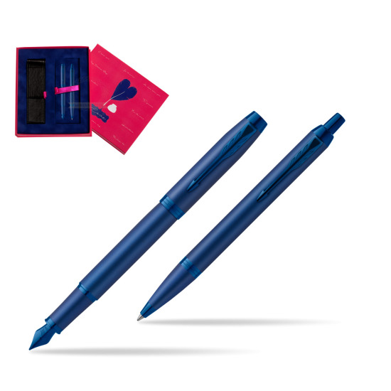 Zestaw Prezentowy Parker Pióro wieczne + Długopis IM PROFESSIONALS MONOCHROME BLUE w pudełku Love