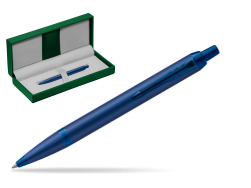 Długopis Parker IM PROFESSIONALS MONOCHROME BLUE w zielonym pudełku skórzanym