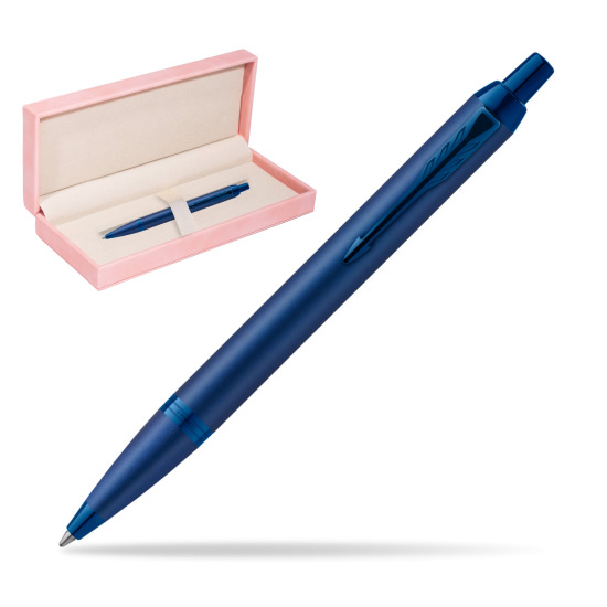 Długopis Parker IM PROFESSIONALS MONOCHROME BLUE w różowym pudełku zamszowym