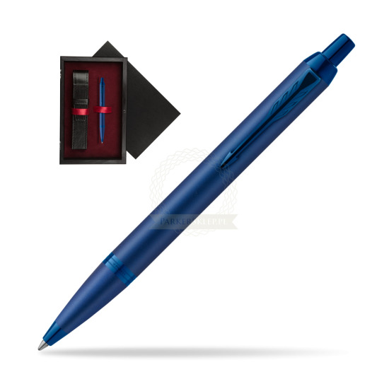 Długopis Parker IM PROFESSIONALS MONOCHROME BLUE w pudełku drewnianym Czerń Single Bordo