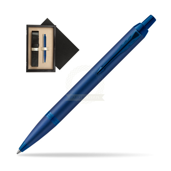 Długopis Parker IM PROFESSIONALS MONOCHROME BLUE w pudełku drewnianym Czerń Single Ecru