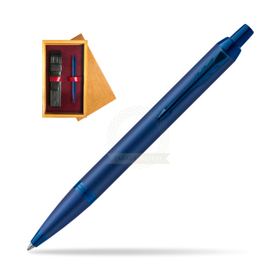 Długopis Parker IM PROFESSIONALS MONOCHROME BLUE w pudełku drewnianym Honey Single Bordo