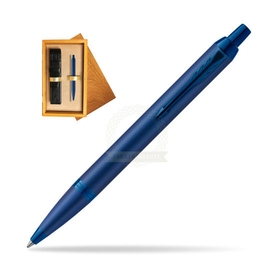 Długopis Parker IM PROFESSIONALS MONOCHROME BLUE w pudełku drewnianym Honey Single Ecru
