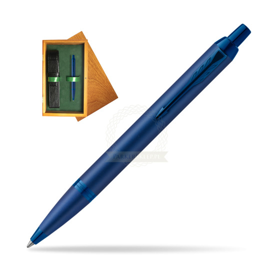 Długopis Parker IM PROFESSIONALS MONOCHROME BLUE w pudełku drewnianym Honey Single Zieleń