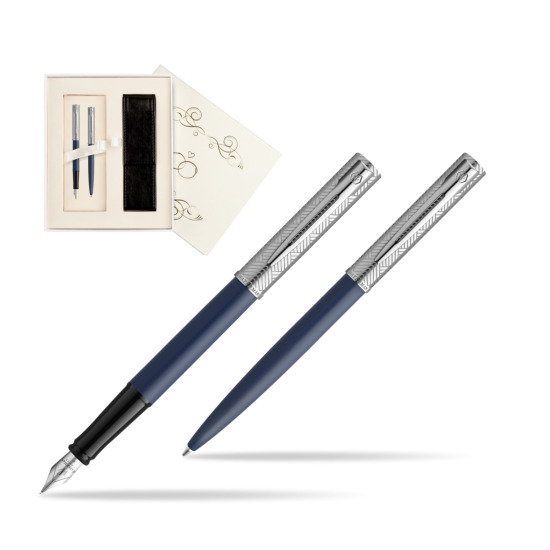 Zestaw Waterman pióro wieczne + długopis Allure Deluxe Blue w pudełku Ślub