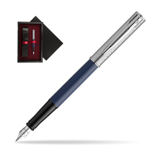 Pióro wieczne Waterman Allure Deluxe Blue w pudełku drewnianym Czerń Single Bordo