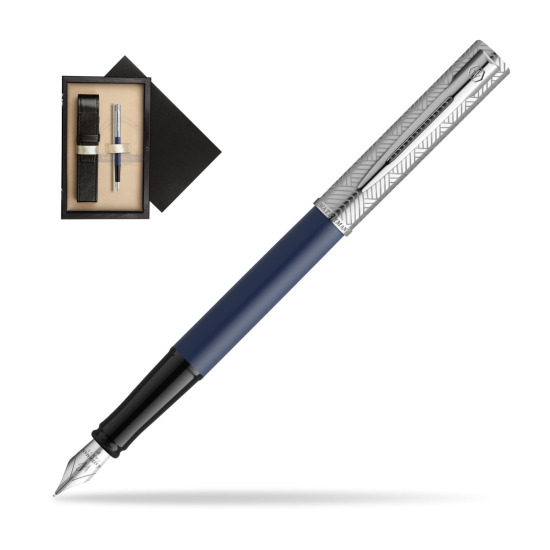 Pióro wieczne Waterman Allure Deluxe Blue w pudełku drewnianym Czerń Single Ecru