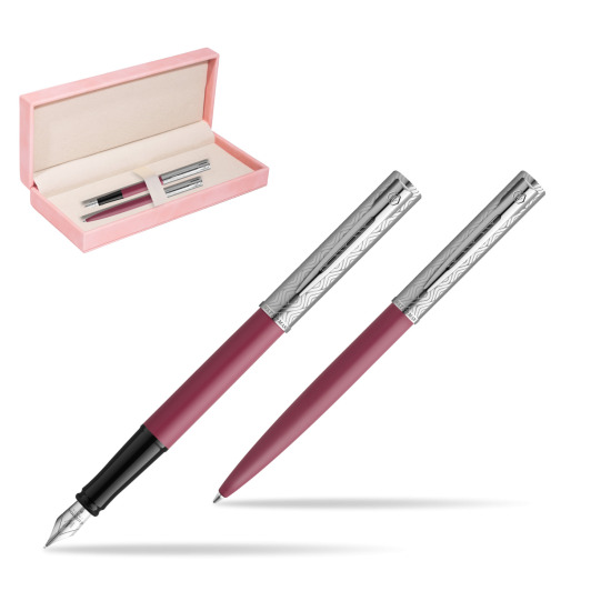 Zestaw Waterman Pióro wieczne + długopis Allure Deluxe Pink w różowym pudełku zamszowym