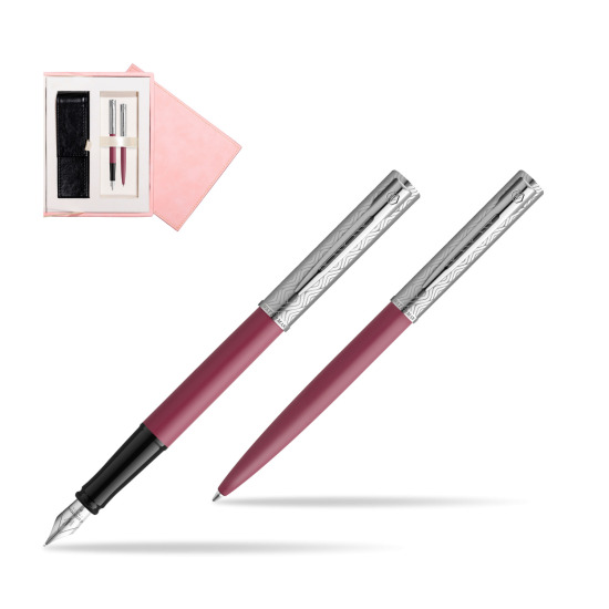 Zestaw Waterman Pióro wieczne + długopis Allure Deluxe Pink w różowym pudełku zamszowym